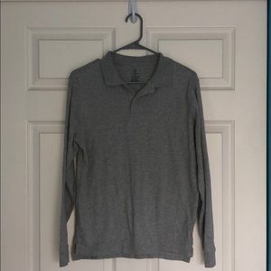 Lands End Gray Longsleeve Polo